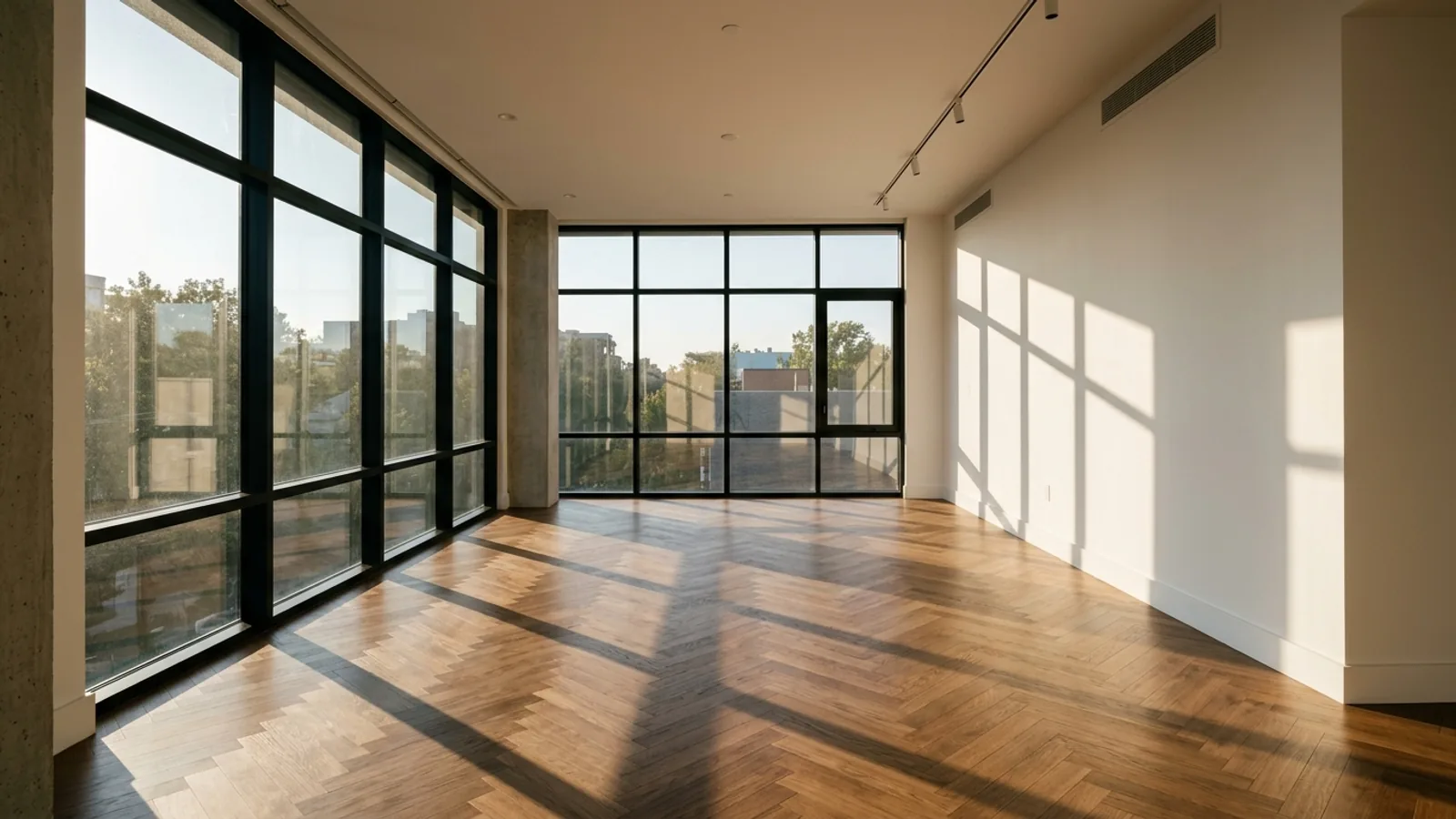 An empty living room photo before redesign, the kind of room you upload to an Interior AI alternative like MeltFlex