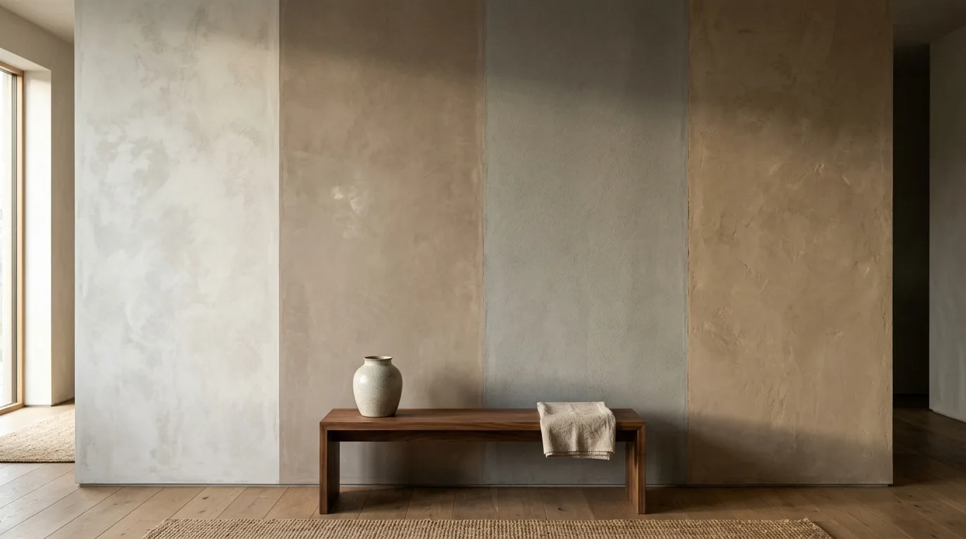 Limewash vs Venetian Plaster vs Roman Clay, Same Wall
