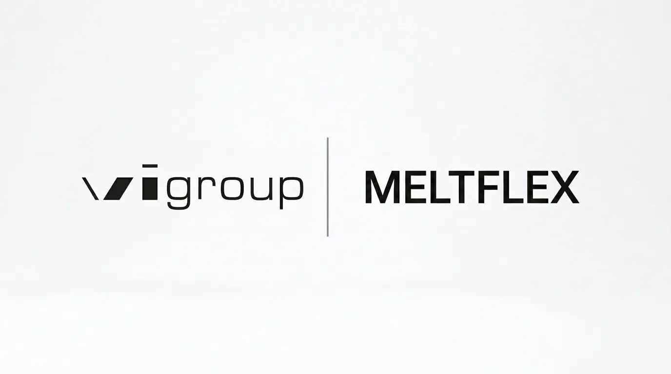 VI Group developer and MeltFlex AI partnership announcement showing both company logos side by side