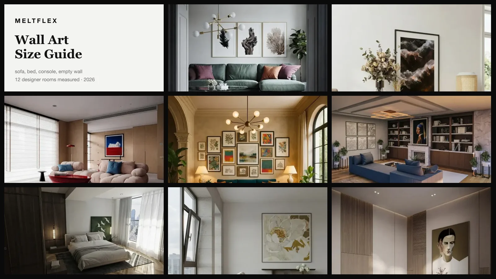 Wall Art Size Guide: How Big Should Art Be Above a Sofa, Bed or Console?