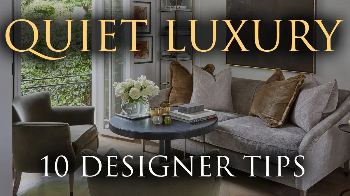 Quiet luxury living room with layered warm neutrals and natural materials from the Suzie Anderson Home video