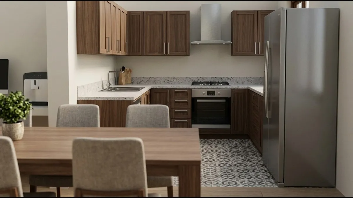 Empty apartment being staged with AI in under a minute, showing the before and after