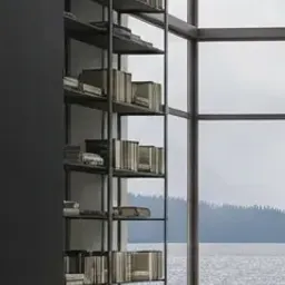 tall black bookshelf