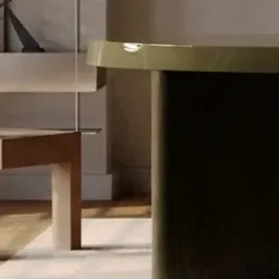 geometric wooden chair