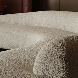 curved boucle sofa