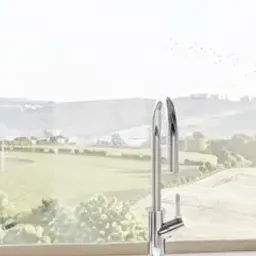 chrome kitchen faucet