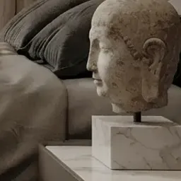 Buddha head sculpture
