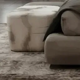 marble effect ottoman