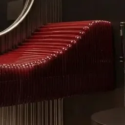 wavy red vanity