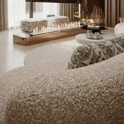 curved cream sofa