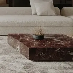 red marble coffee table