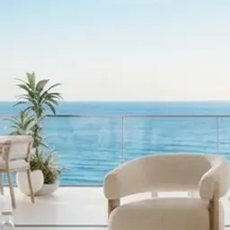 curved cream armchair