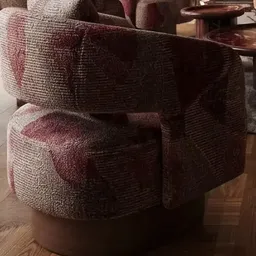 patterned armchair