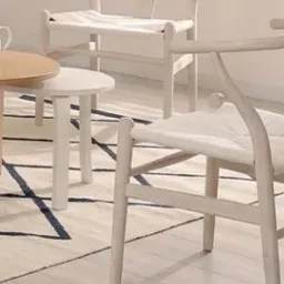 white Wishbone chair