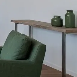 right green armchair