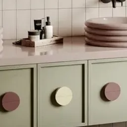 pair of pink vessel sinks