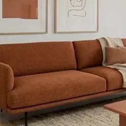 rust-orange sofa