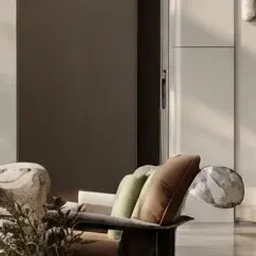 brown leather armchair