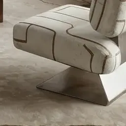 patterned armchair