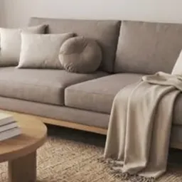 brown fabric sofa