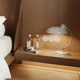 white bedside lamp