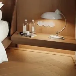 floating wood nightstand