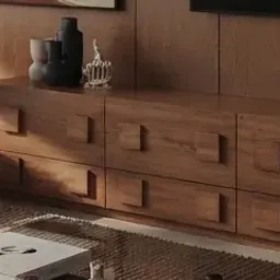 wooden media console