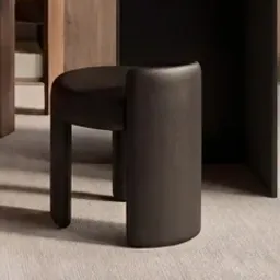 dark curved stool