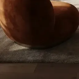 orange velvet armchair