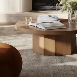 round wooden coffee table