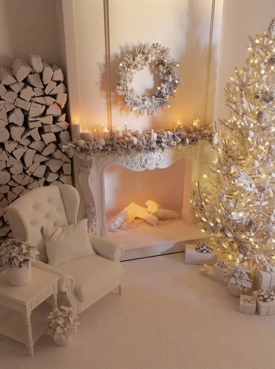 Candlelit Hearth White Christmas