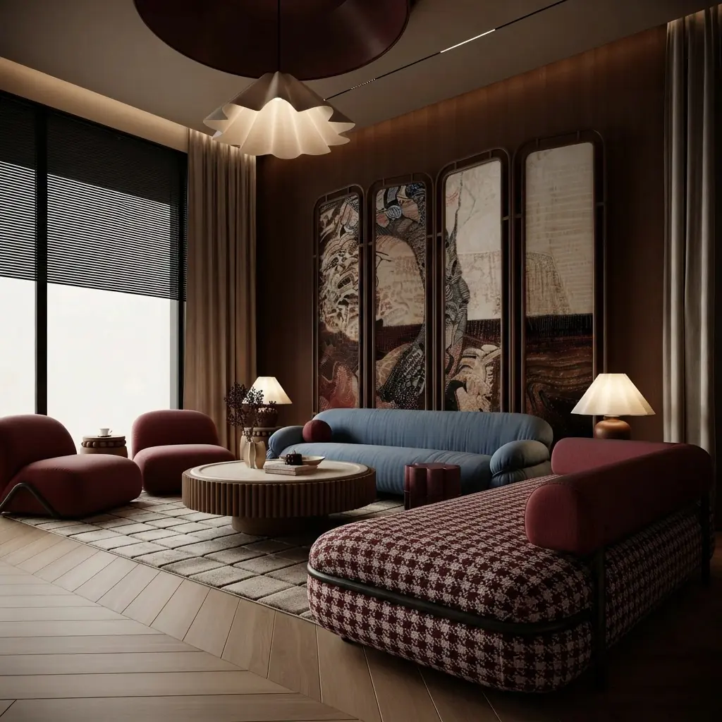 Moody Jewel-Tone Living Room