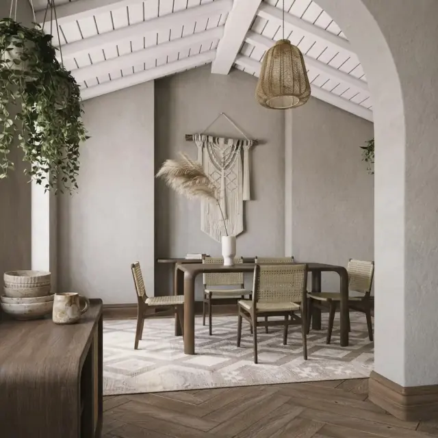 Plaster Arch Farmhouse Dining