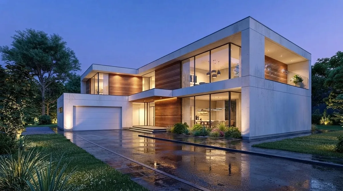 Rain-Washed Modern Villa