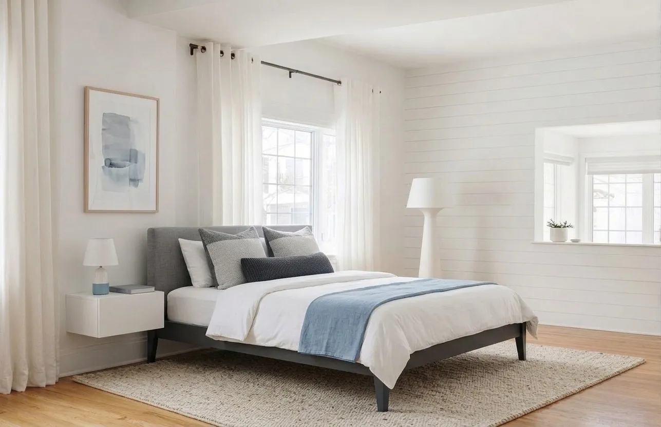 Virtual Staging Before and After. One Room, 5 Completely Different Designs