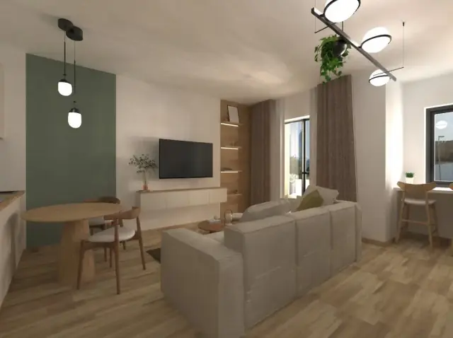 Sage Green Galley Kitchen