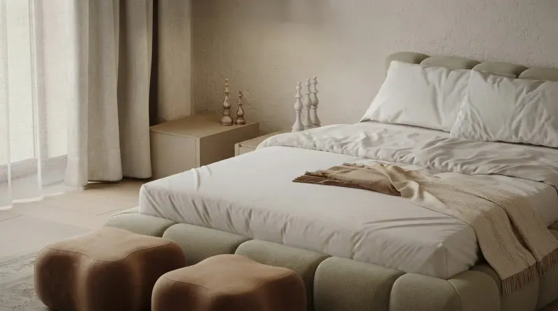 Bedroom designed with MeltFlex AI: Serene Modern Bedroom