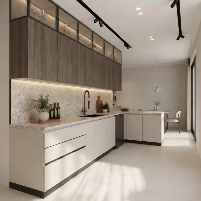 Speckled Stone Warm Kitchen