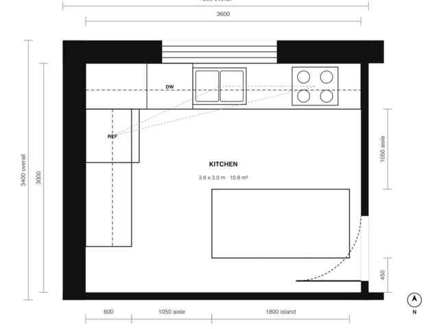 Kitchen dimension plan