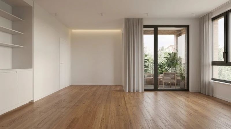 Empty room before AI interior design