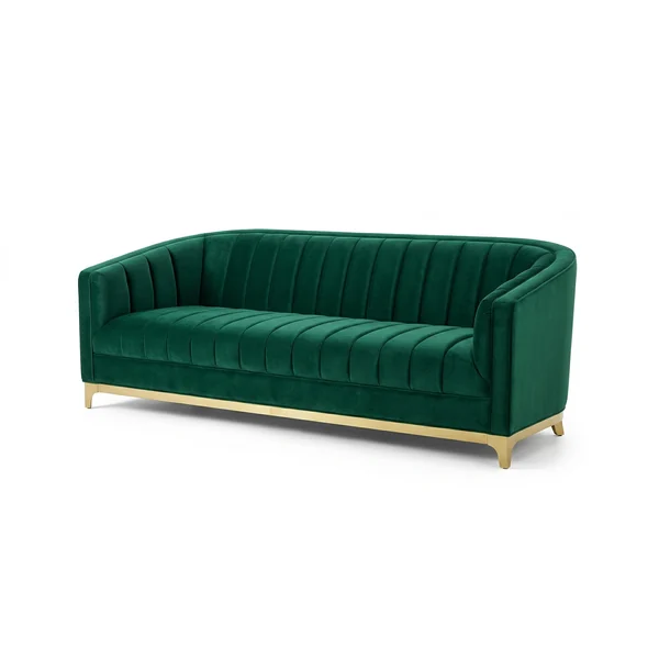 Velvet channel sofa