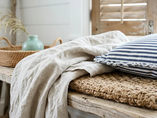 Natural fibres and soft blue
