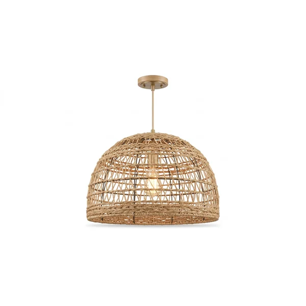 Woven rattan pendant