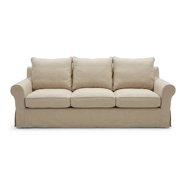 Slipcovered linen sofa