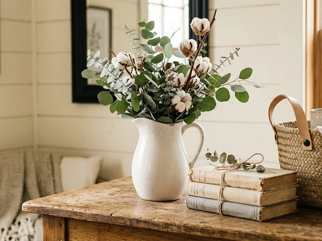 Woven baskets and simple greenery