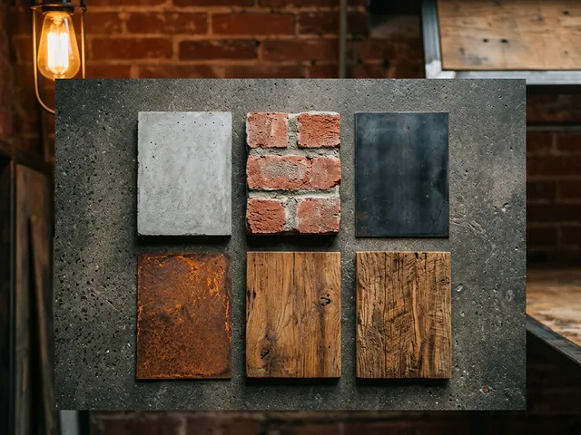 Grounded grey and rust palette