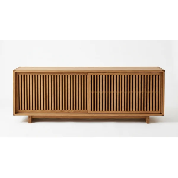 Slatted oak sideboard