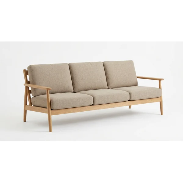 Low oak-frame sofa