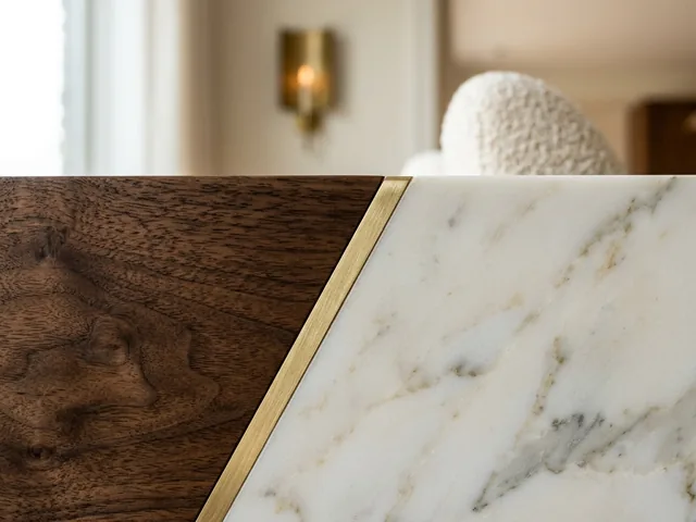 Natural stone and solid wood