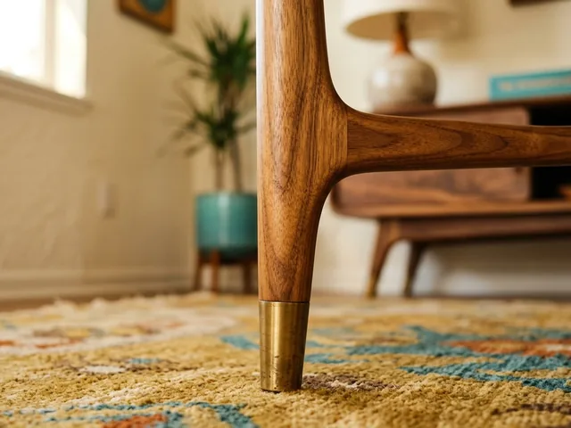 Walnut, teak, and tapered legs